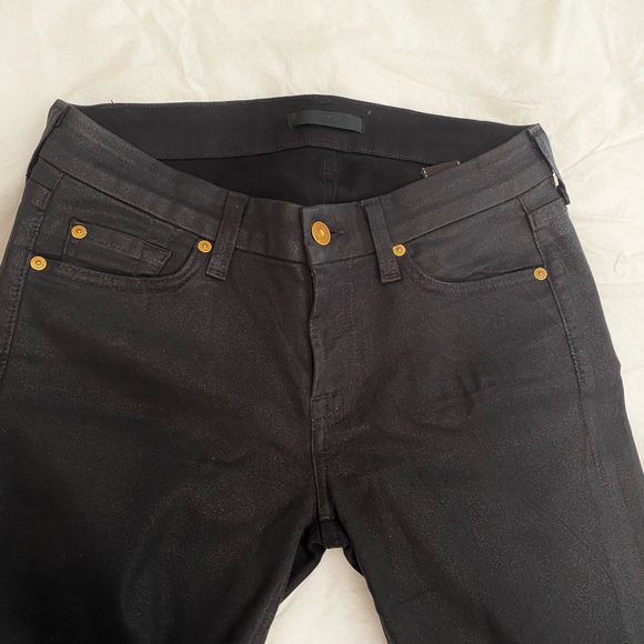 7 For All Mankind Wax Coated Skinny Jeans!! Size:27 - Picture 3 of 14